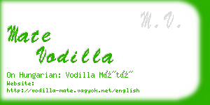 mate vodilla business card